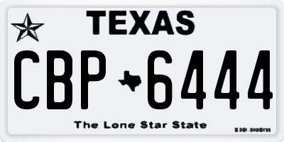 TX license plate CBP6444