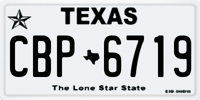 TX license plate CBP6719