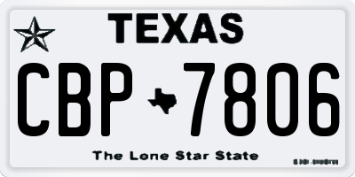 TX license plate CBP7806