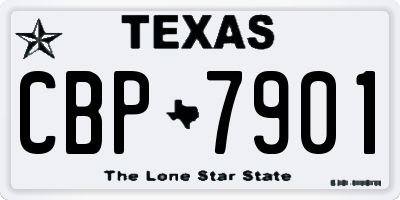 TX license plate CBP7901