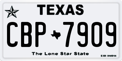 TX license plate CBP7909