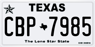 TX license plate CBP7985