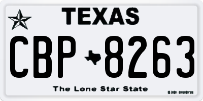 TX license plate CBP8263