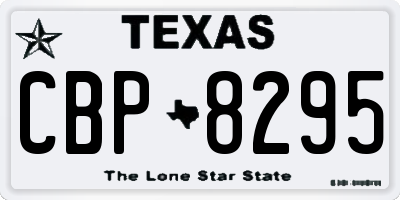 TX license plate CBP8295