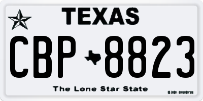 TX license plate CBP8823