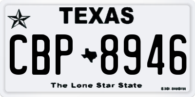 TX license plate CBP8946