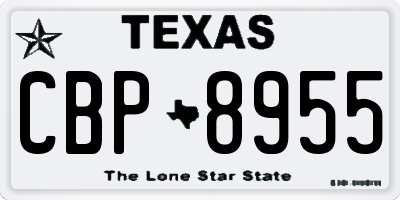 TX license plate CBP8955