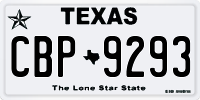 TX license plate CBP9293