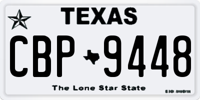 TX license plate CBP9448