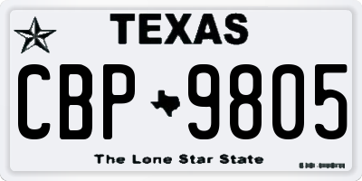 TX license plate CBP9805