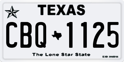 TX license plate CBQ1125