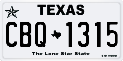 TX license plate CBQ1315