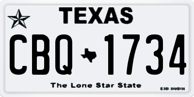 TX license plate CBQ1734