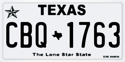 TX license plate CBQ1763