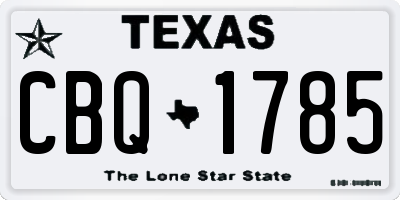 TX license plate CBQ1785