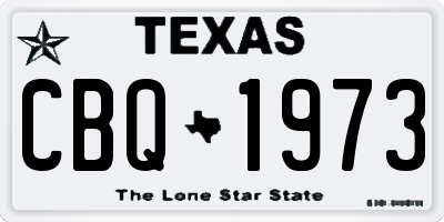 TX license plate CBQ1973