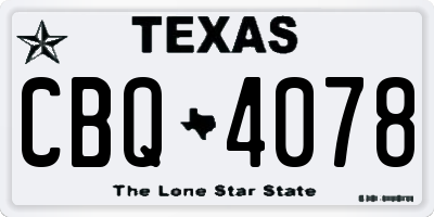 TX license plate CBQ4078