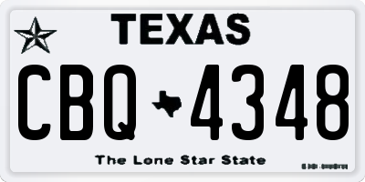 TX license plate CBQ4348