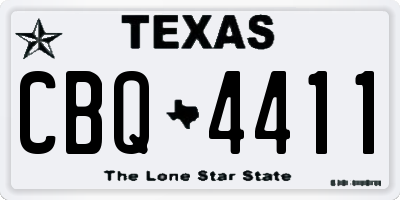 TX license plate CBQ4411