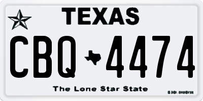 TX license plate CBQ4474