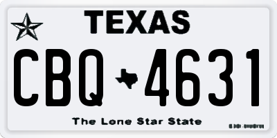 TX license plate CBQ4631