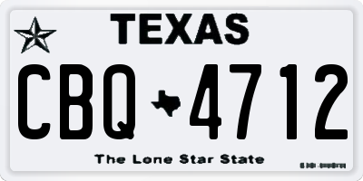 TX license plate CBQ4712