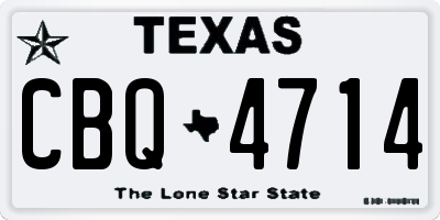 TX license plate CBQ4714