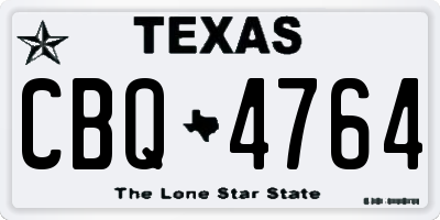 TX license plate CBQ4764