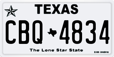 TX license plate CBQ4834
