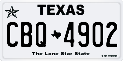 TX license plate CBQ4902