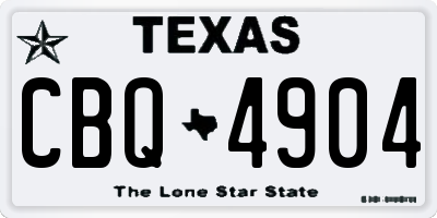 TX license plate CBQ4904