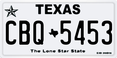 TX license plate CBQ5453