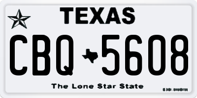 TX license plate CBQ5608