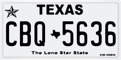 TX license plate CBQ5636