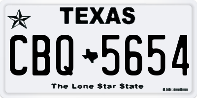 TX license plate CBQ5654
