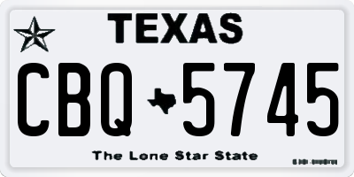 TX license plate CBQ5745