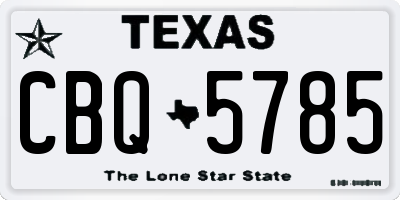 TX license plate CBQ5785