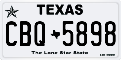 TX license plate CBQ5898