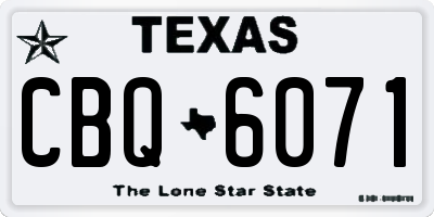 TX license plate CBQ6071