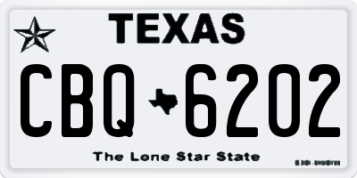 TX license plate CBQ6202