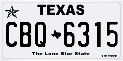 TX license plate CBQ6315