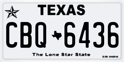 TX license plate CBQ6436