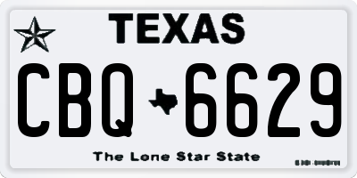 TX license plate CBQ6629