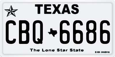 TX license plate CBQ6686