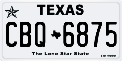TX license plate CBQ6875