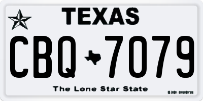 TX license plate CBQ7079