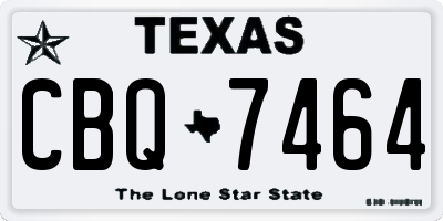 TX license plate CBQ7464