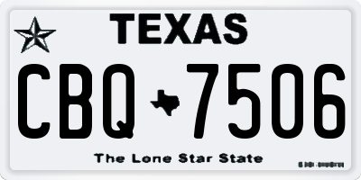 TX license plate CBQ7506