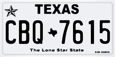 TX license plate CBQ7615