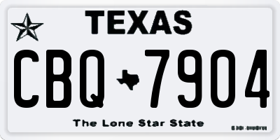TX license plate CBQ7904
